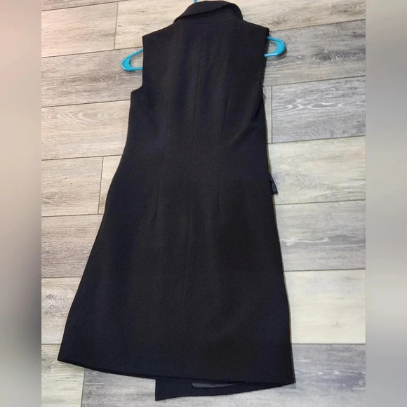 White House Black market black sleeveless long dressy vest - Picture 2 of 7